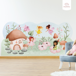 Nálepka na stenu za posteľ - Čarovné víly