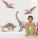 Nálepka na stenu - Dinosaury v akvarelovom štýle