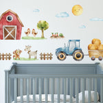 Farma s traktorom a zvieratkami - Nálepka na stenu pre deti