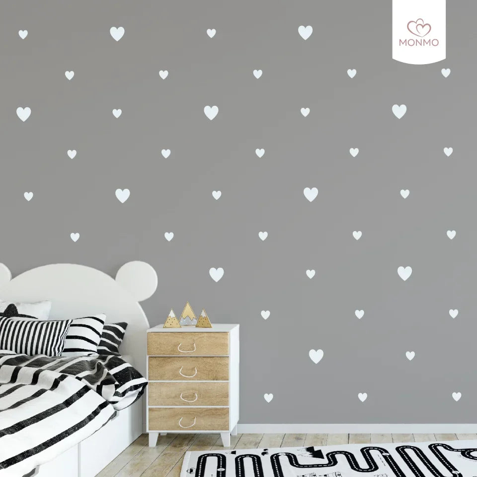 monmo_textilne nalepky - biele srdiecka