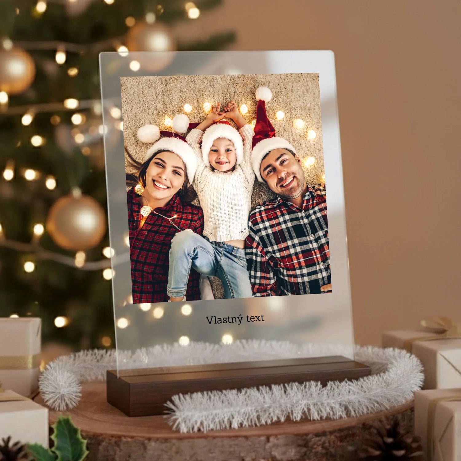 akrylova plaketa_vianoce_tmavy stojan