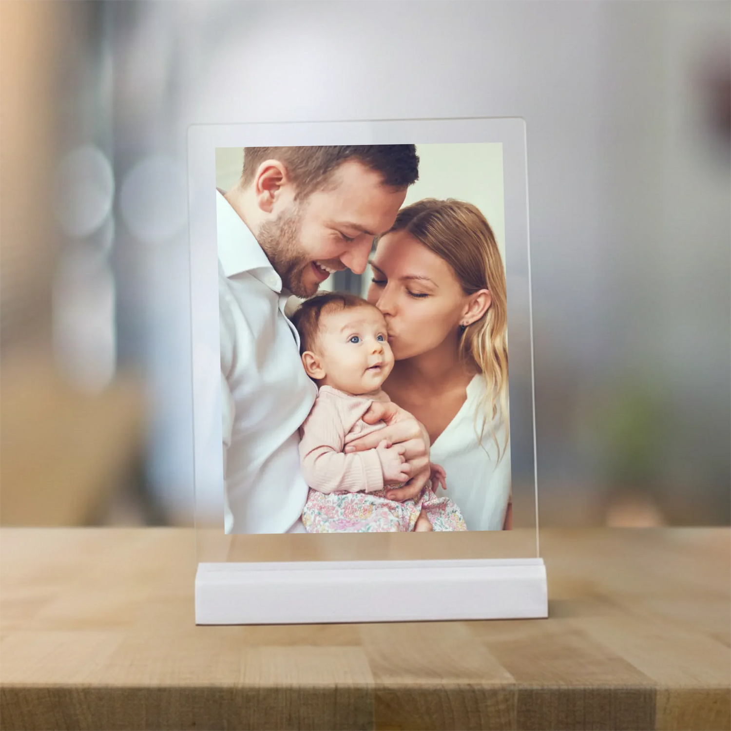 akrylova plaketa - biely stojan - monmo