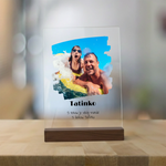 akrylova plaketa - tmavy stojan - monmo