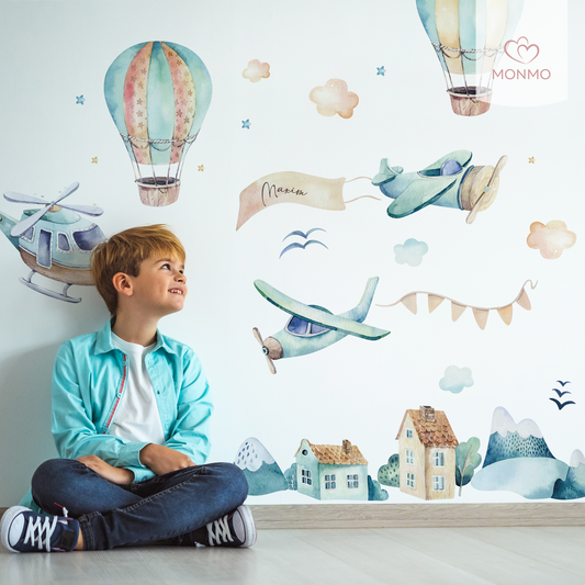 Nálepky na stenu – lietadlá a balóny